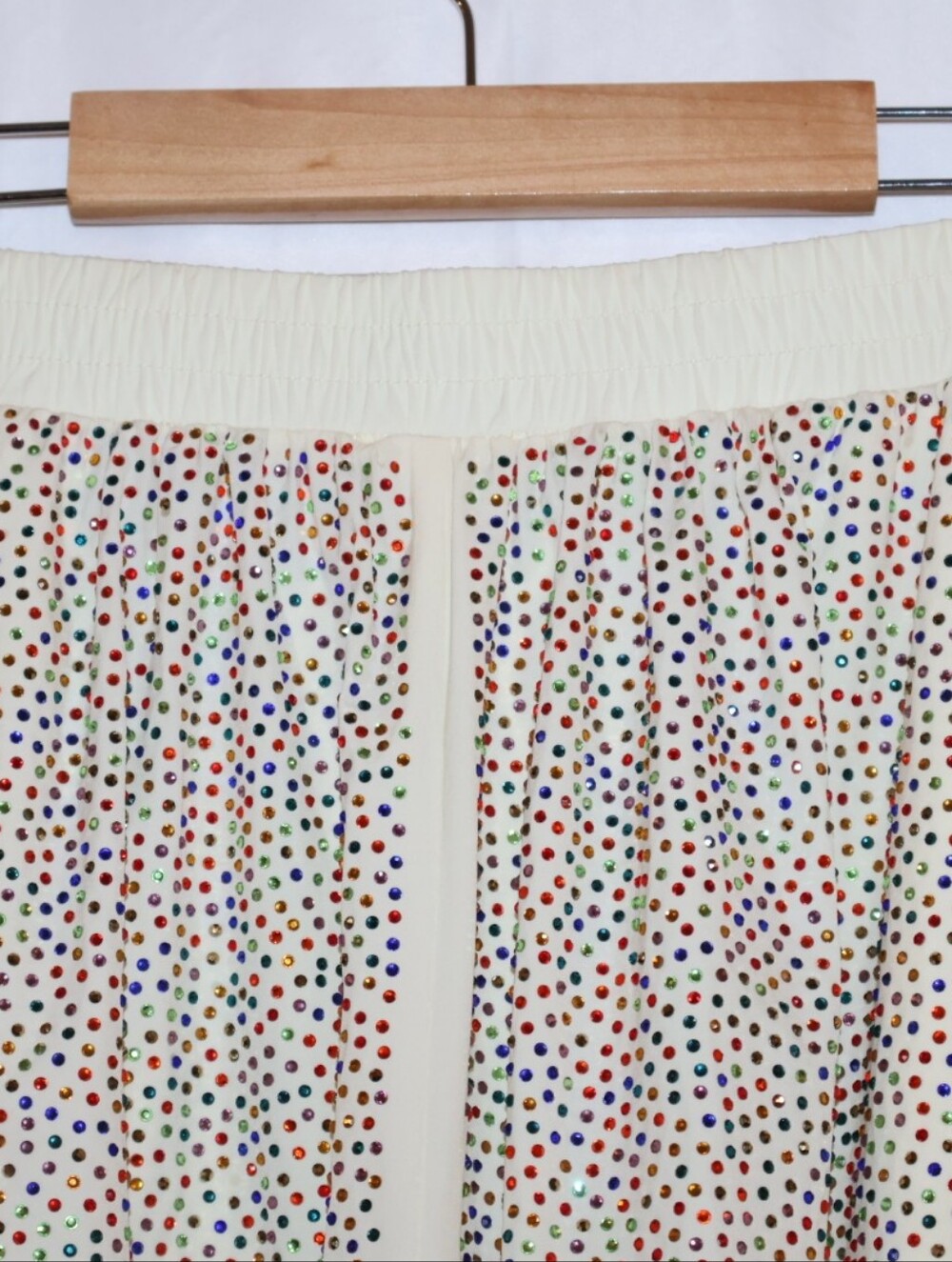Queen Of Sparkles Gameday Cream Rhinestone Active Shorts. - Picture 3 of 12